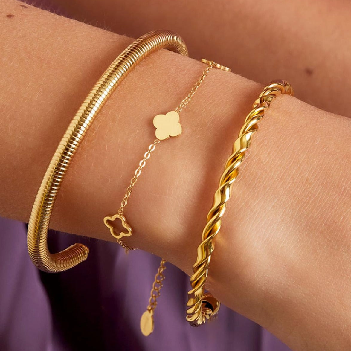 Armband met klavertjes