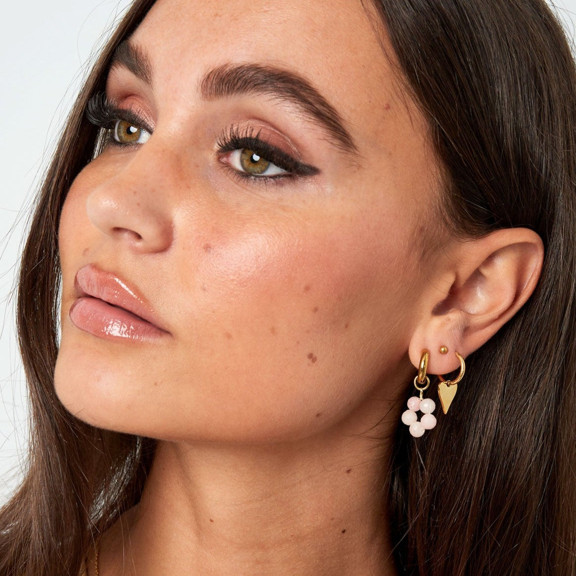 Oorringen met hartjes hanger