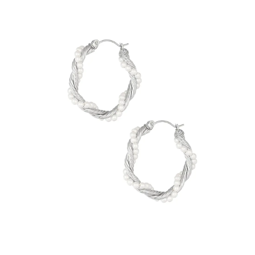 Twisted oorbellen met kleine parels