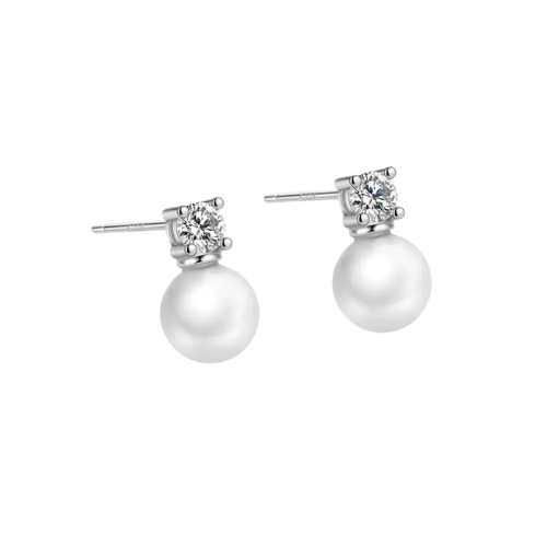 Zirkonia met parel stud