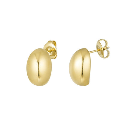 Gouden button oorbellen