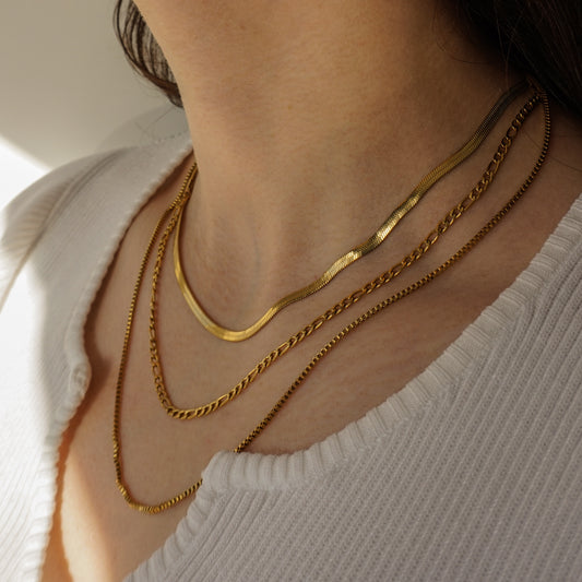 Stacking ketting 18k plated gold