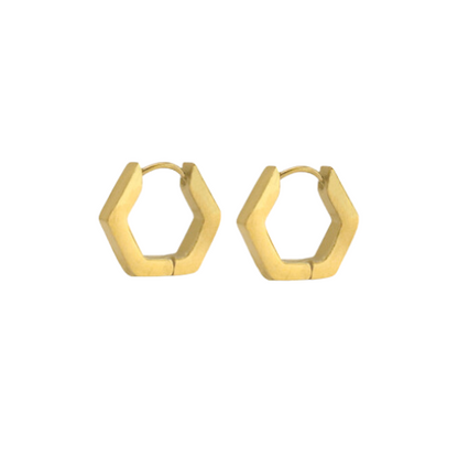 Hexagon oorbellen